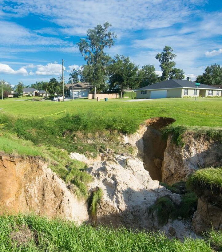 Large Florida Sinkhole Near Residential Neighborhood